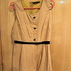 Doe and Rae Yellow Polka Dot Sleeveless Dress